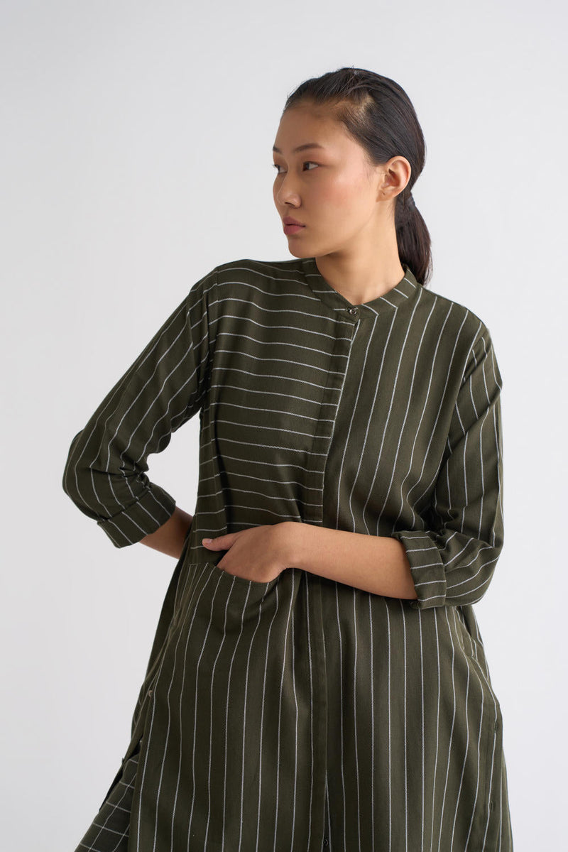 Back Gather Jacket Co ord - Olive Co-ord Set by THREE for women Worldwide