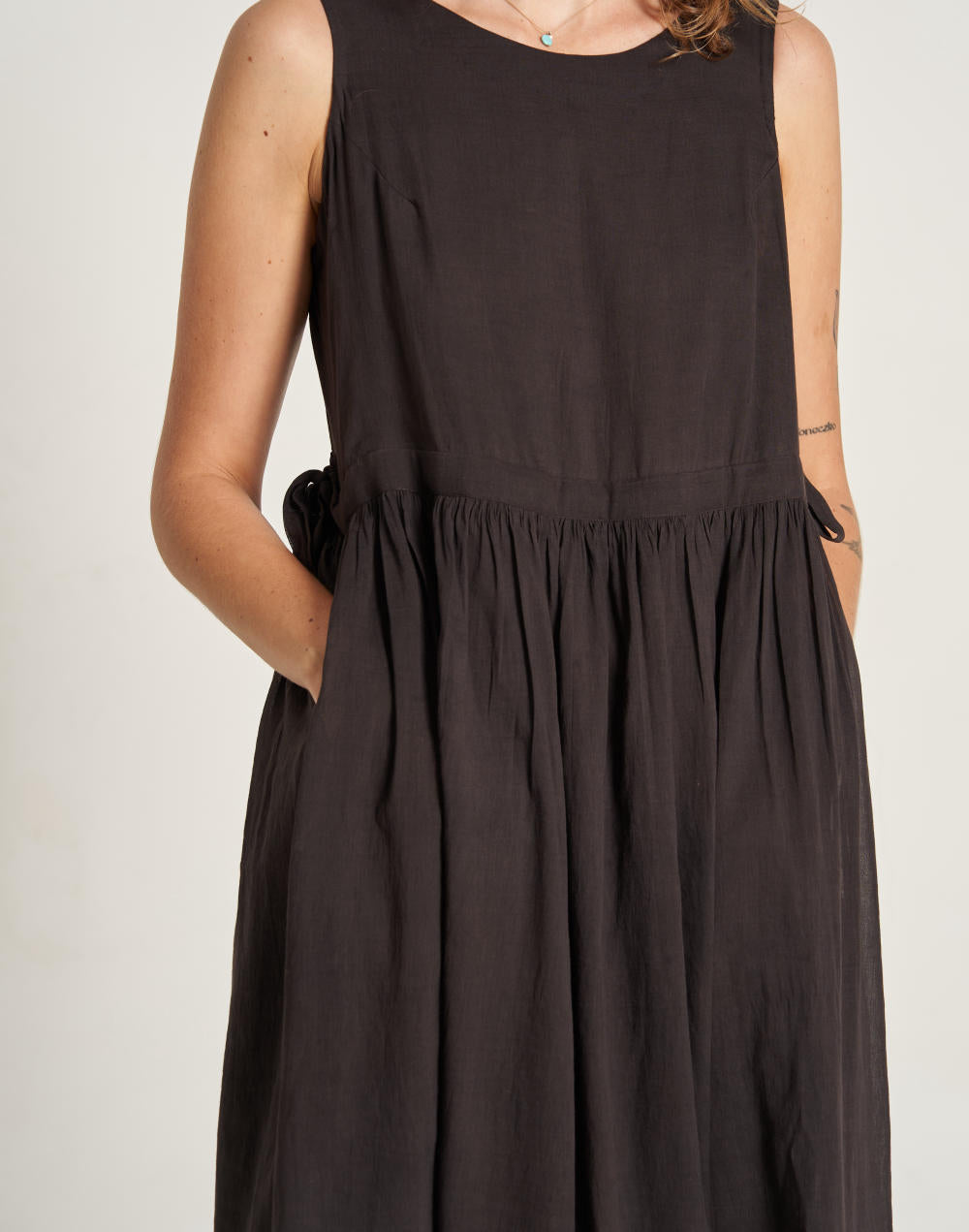 Back Tie Black Dress