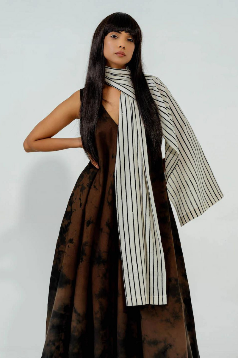 Bamboo Scarf cotton muslin scarf by Stoique in brown for women Worldwide