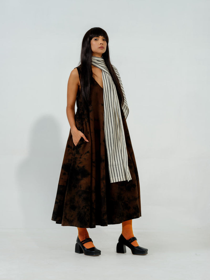 Bamboo Dress cotton matty dresses by Stoique in brown for women Worldwide