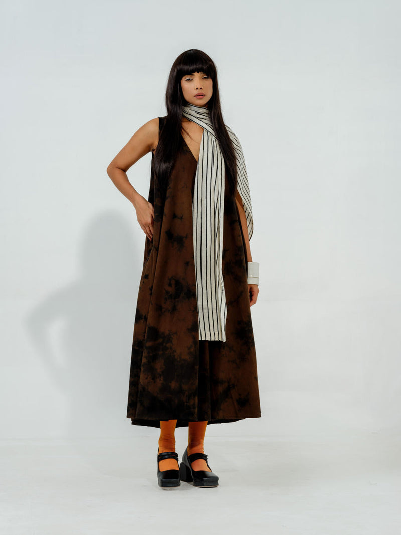 Bamboo Dress cotton matty dresses by Stoique in brown for women Worldwide