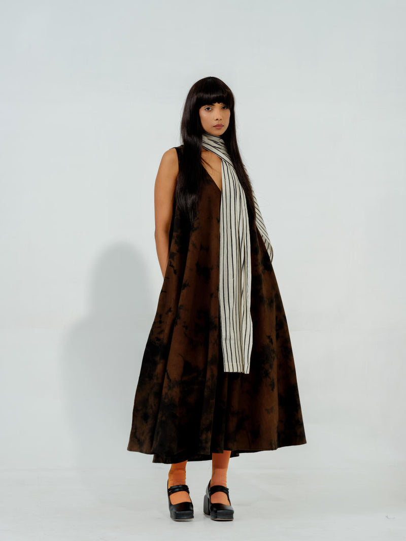 Bamboo Dress cotton matty dresses by Stoique in brown for women Worldwide