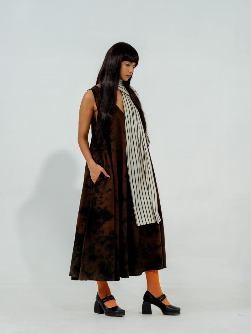Bamboo Dress cotton matty dresses by Stoique in brown for women Worldwide