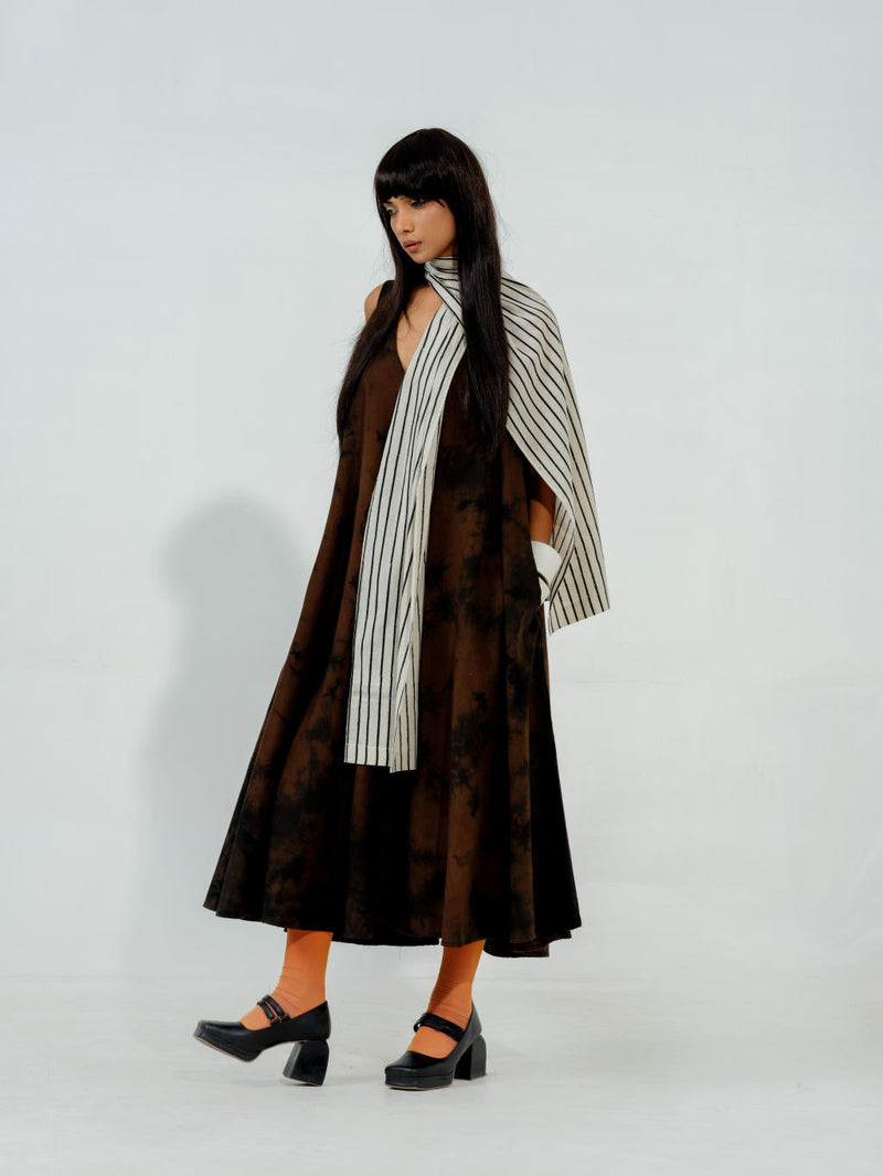 Bamboo Dress cotton matty dresses by Stoique in brown for women Worldwide