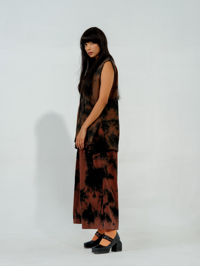 Bamboo skirt cotton matty skirts by Stoique in brown for women Worldwide