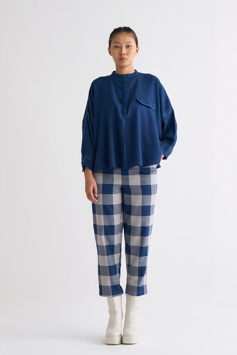 Bat Sleeve Top Co-ord - Navy Co-ord Set,Bottoms,Top & Tunics by THREE for women Worldwide