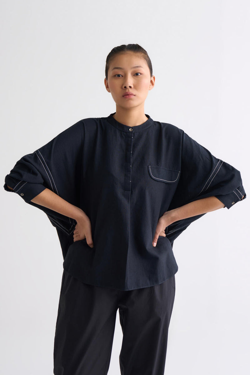 Bat Sleeve Top Co ord - Black Co-ord Set,Top & Tunics by THREE in black color for women Worldwide