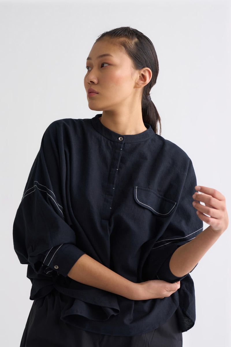 Bat Sleeve Top Co ord - Black Co-ord Set,Top & Tunics by THREE in black color for women Worldwide
