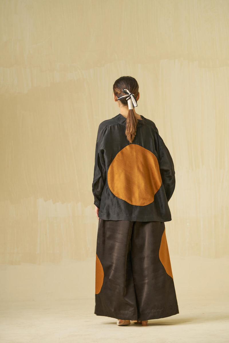 Beau Top upada silk tops and shirts by Stoique in black, honey for women Worldwide