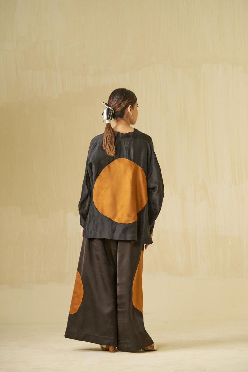 Beau Top upada silk tops and shirts by Stoique in black, honey for women Worldwide