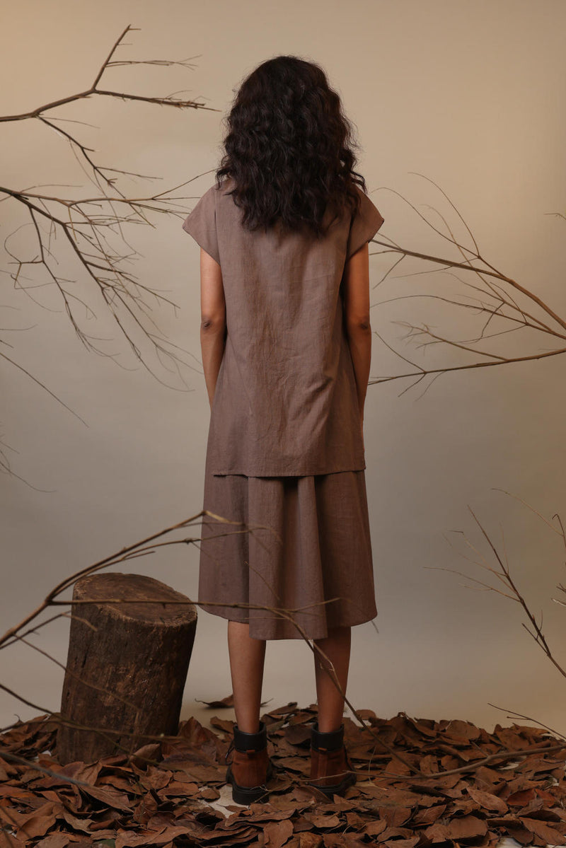Beige CB Stara Dress 100% cotton by Mati in beige color for women Worldwide
