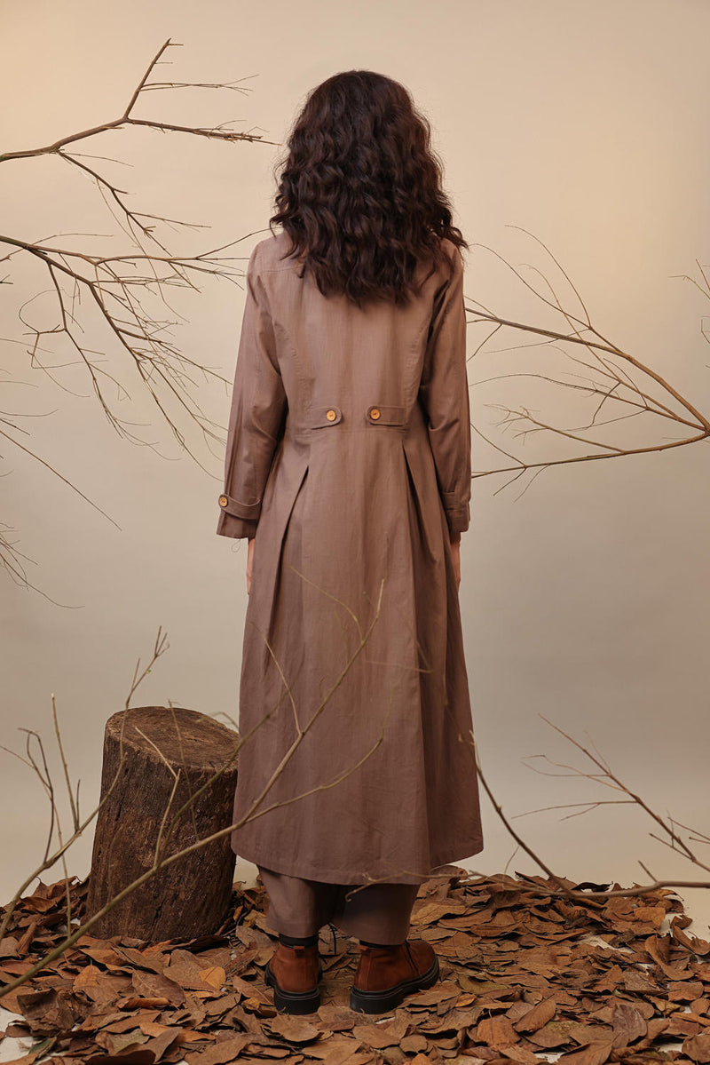 Beige Cali Trench Jacket Set (3 PCS) 100% cotton by Mati in beige color for women Worldwide