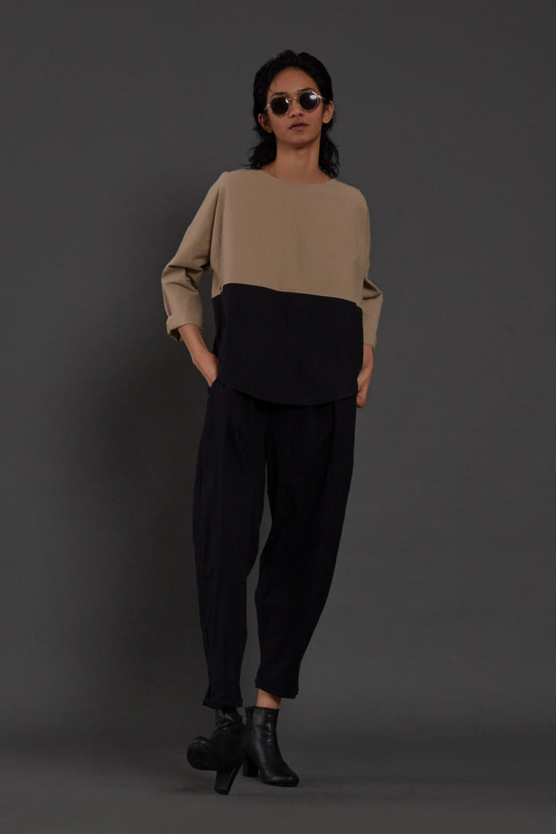 Beige & Black Rekin Set Co-ord Set by Mati for women Worldwide