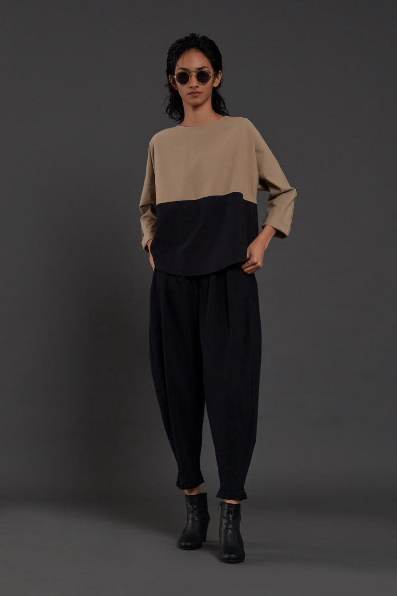 Beige & Black Rekin Set Co-ord Set by Mati for women Worldwide