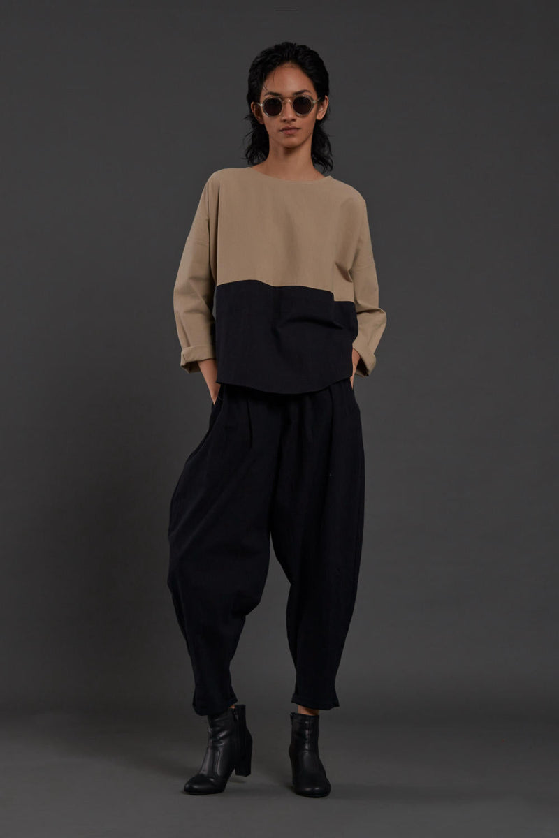 Beige & Black Rekin Set Co-ord Set by Mati for women Worldwide