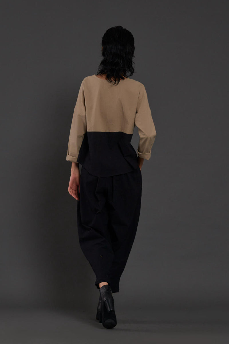 Beige & Black Rekin Set Co-ord Set by Mati for women Worldwide