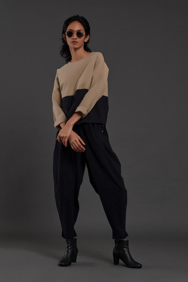 Beige & Black Rekin Set Co-ord Set by Mati for women Worldwide