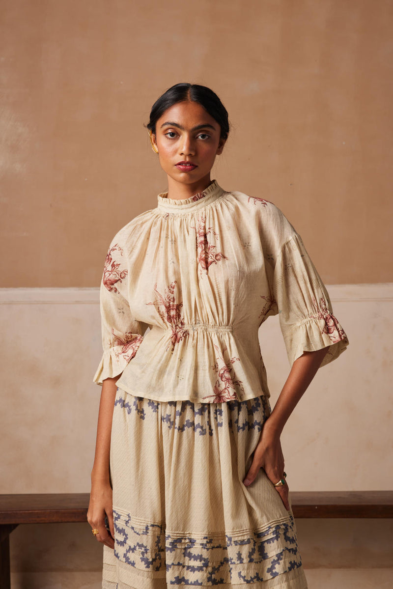 Bella Top-Peony print cotton by CORD for women Worldwide