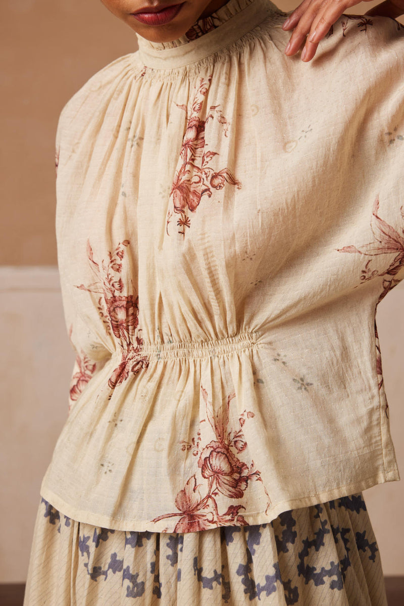 Bella Top-Peony print cotton by CORD for women Worldwide