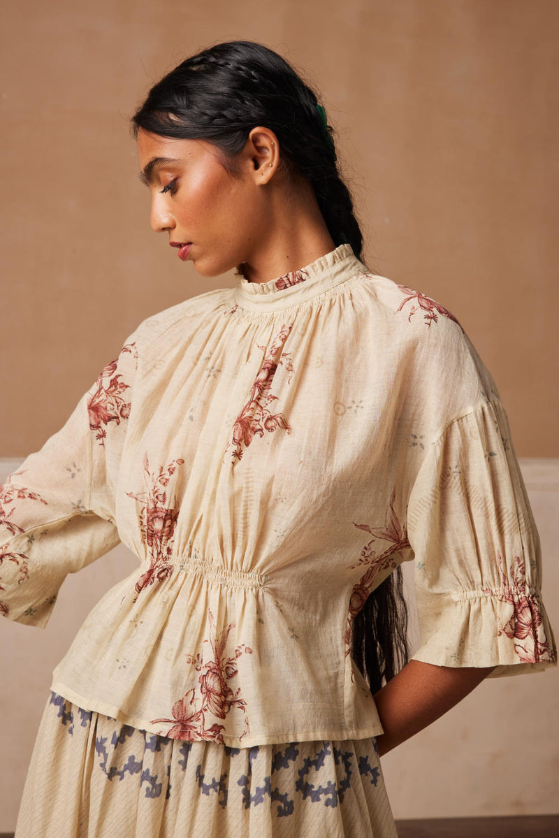 Bella Top-Peony print cotton by CORD for women Worldwide