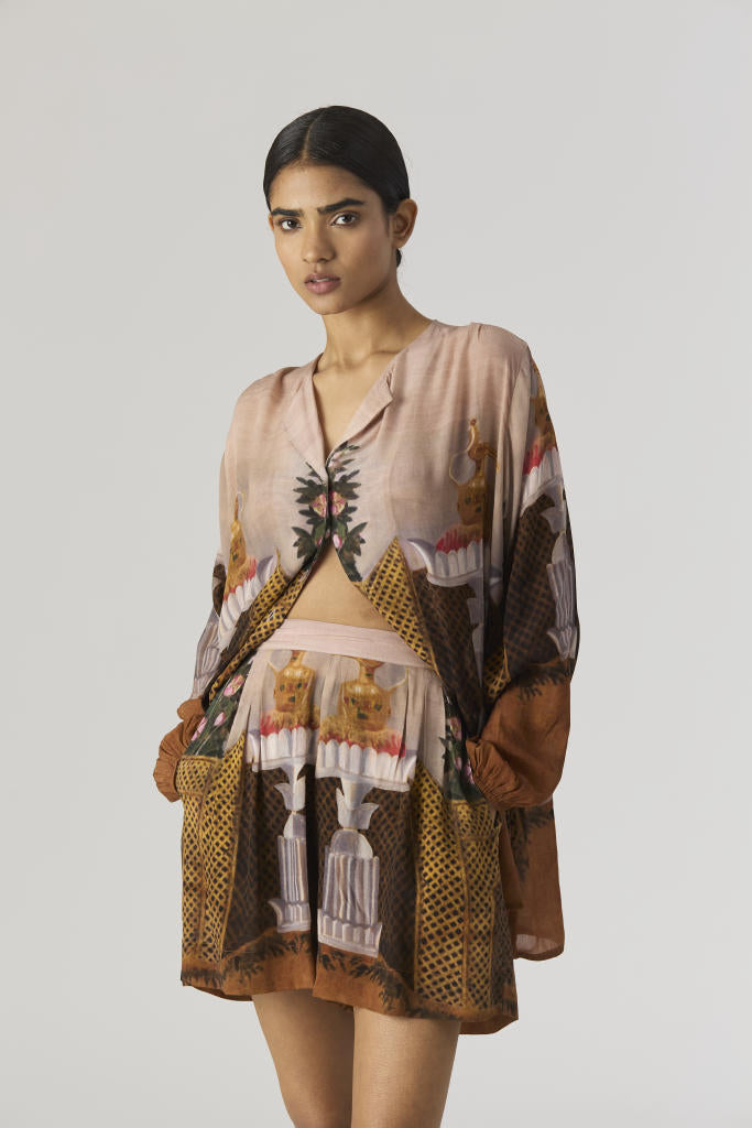 BELLONA CO-ORD by Yam in brown color for women Worldwide