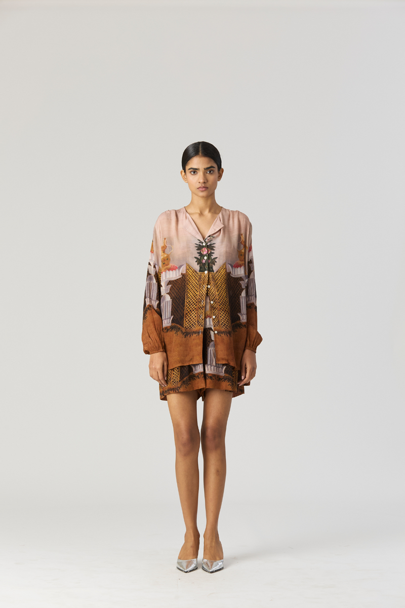 BELLONA CO-ORD by Yam in brown color for women Worldwide