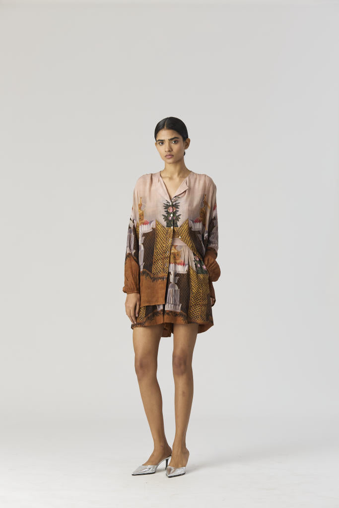 BELLONA CO-ORD by Yam in brown color for women Worldwide
