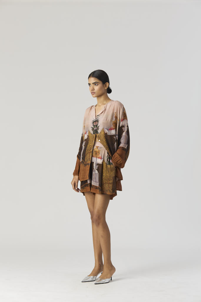 BELLONA CO-ORD by Yam in brown color for women Worldwide