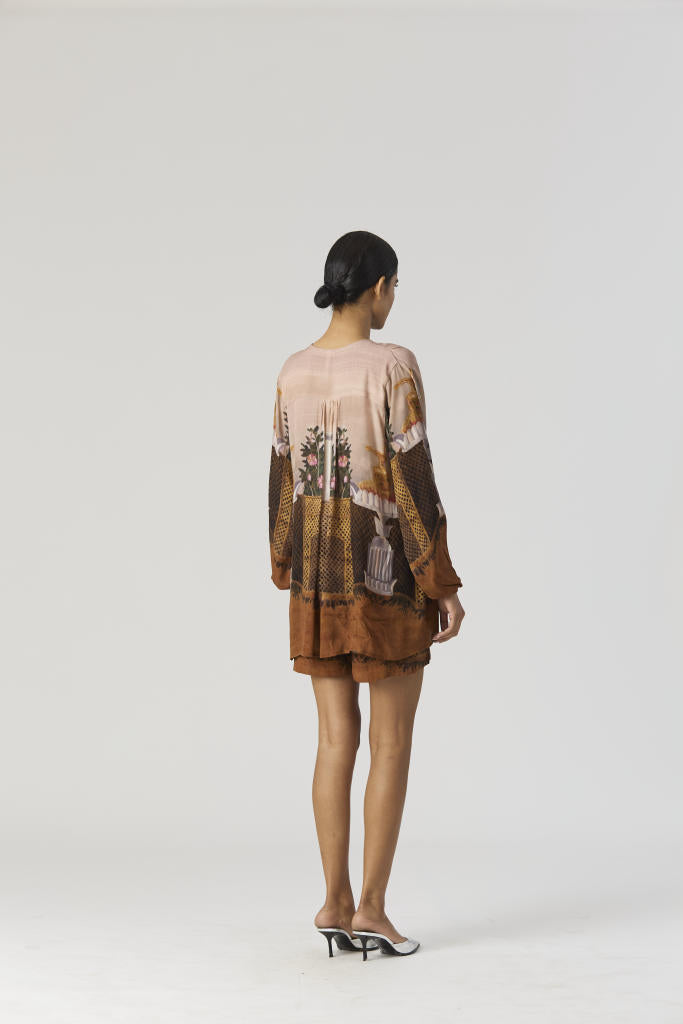 BELLONA CO-ORD by Yam in brown color for women Worldwide