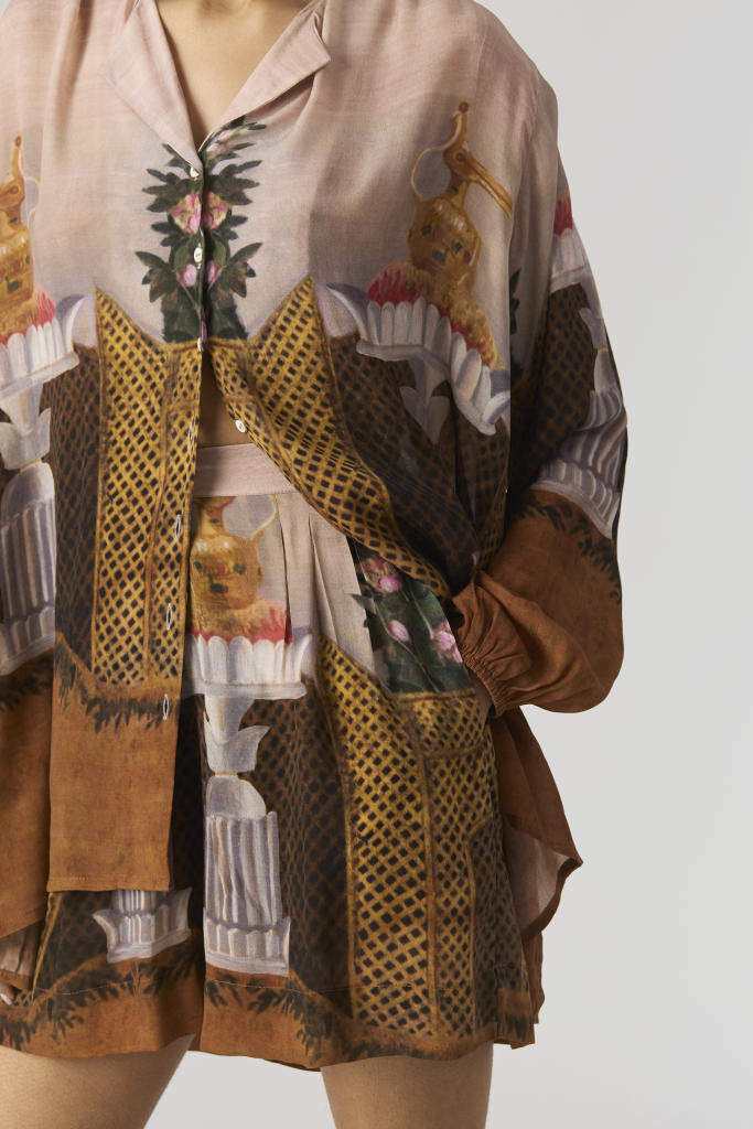 BELLONA CO-ORD by Yam in brown color for women Worldwide
