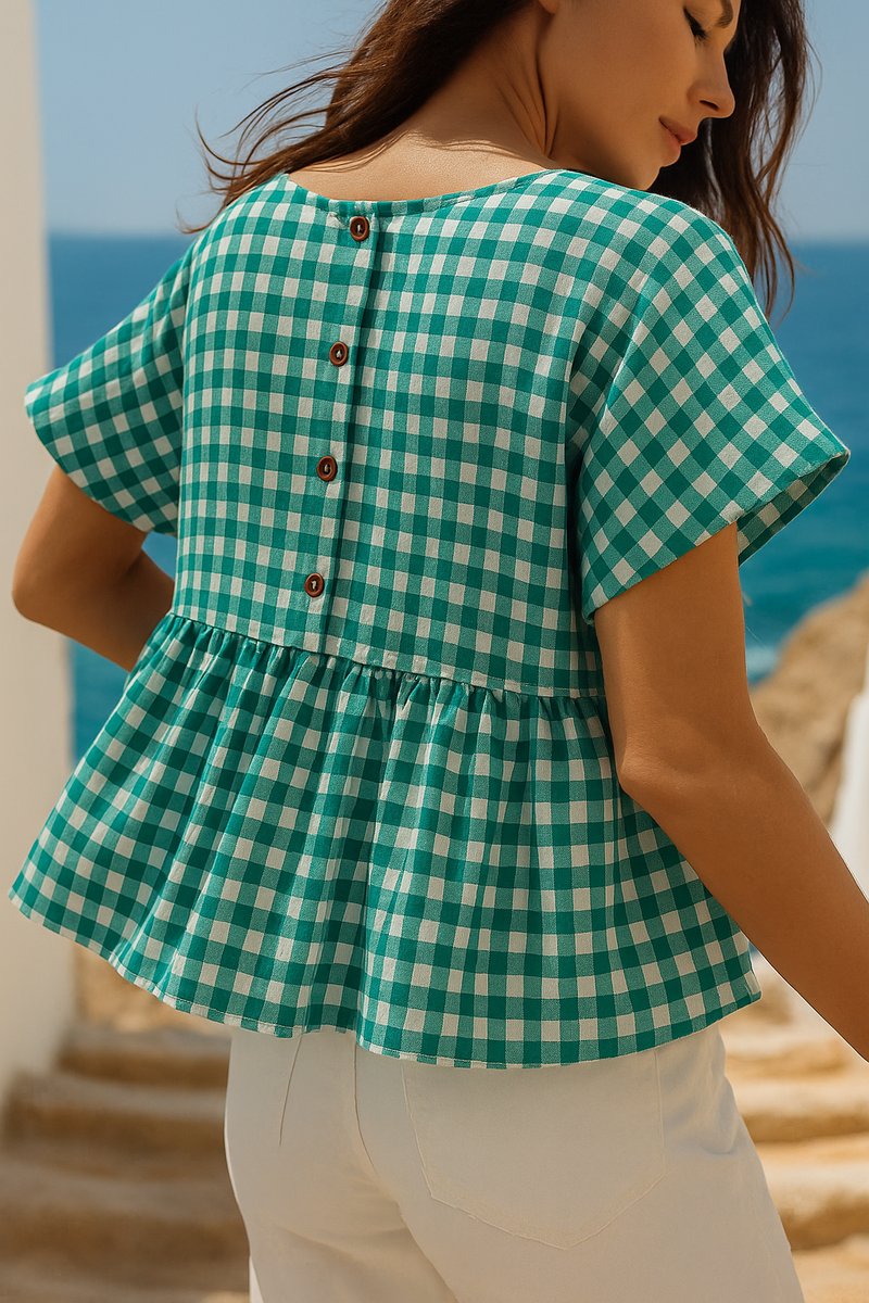 Berk Peplum Top cotton by Moborr in green color for women Worldwide