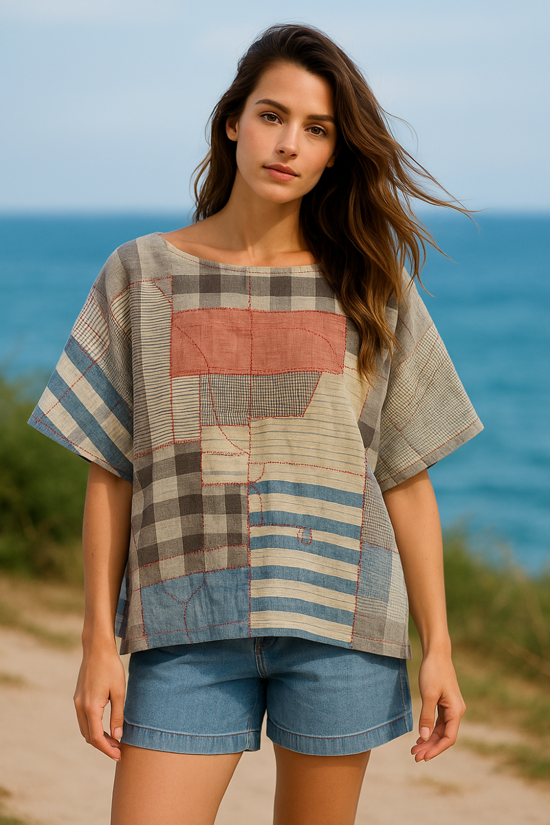 Besos Handsewn Top cotton by Moborr in multi color for women Worldwide