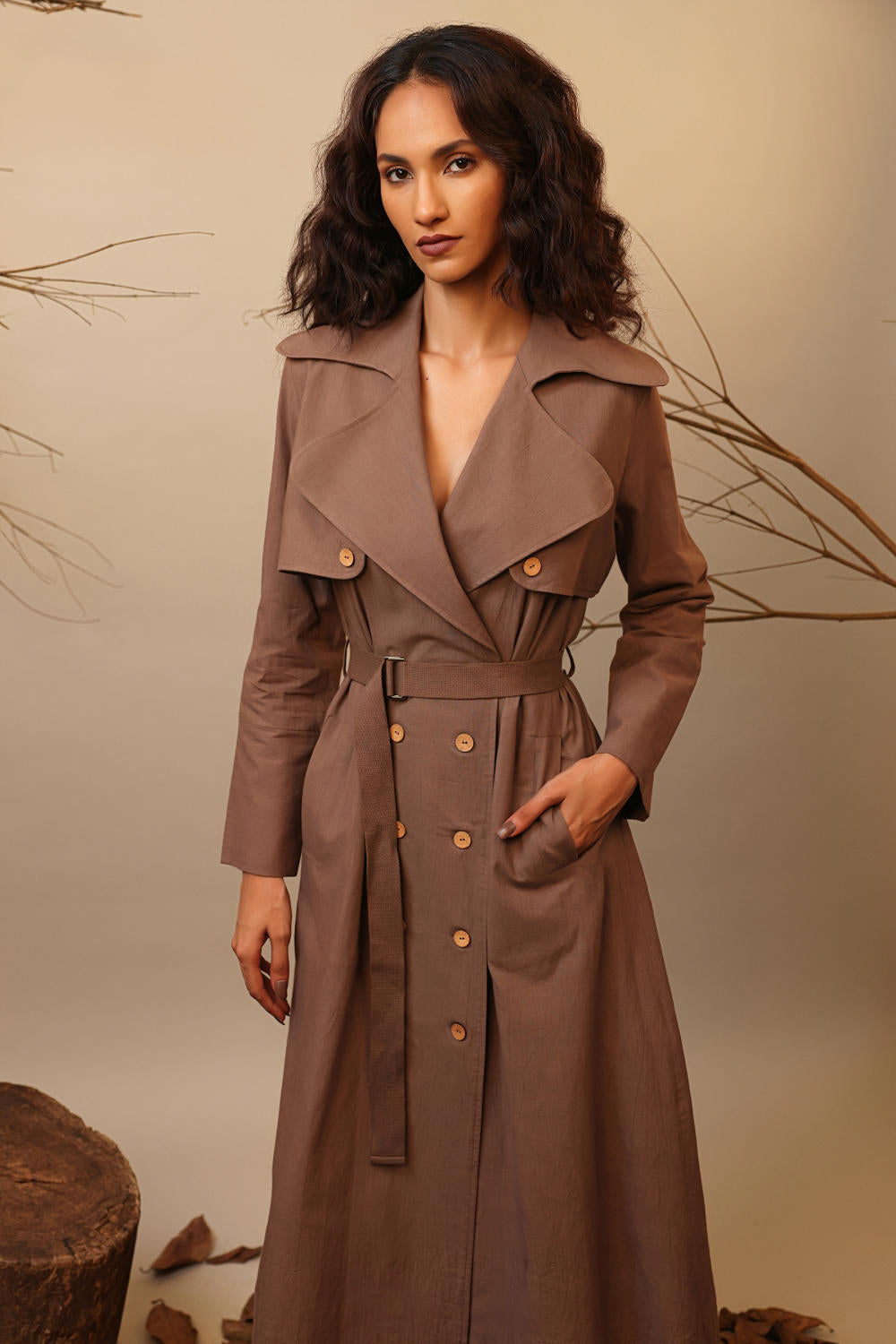 Biege Trench Dress