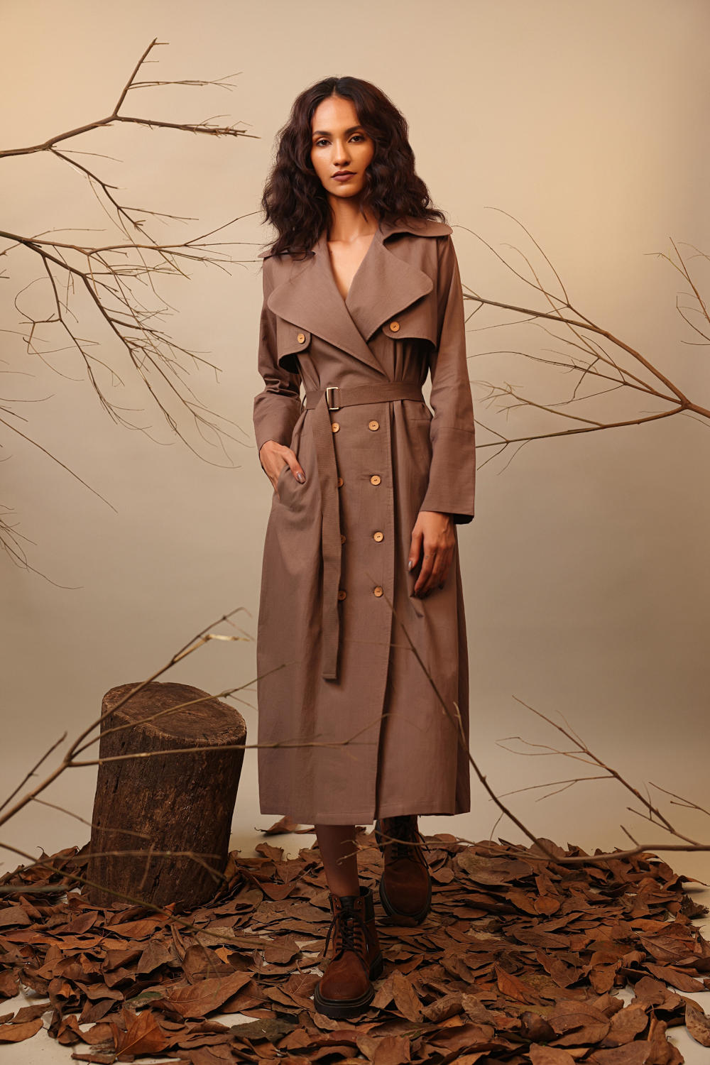 Biege Trench Dress