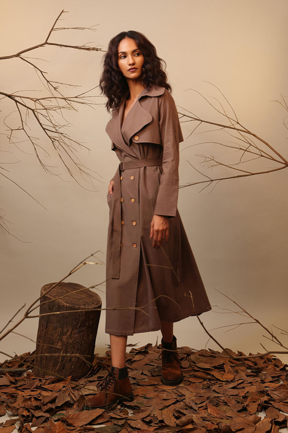 Biege Trench Dress