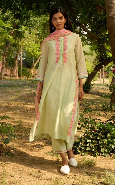 Bulbul Kurta Set-Light Green