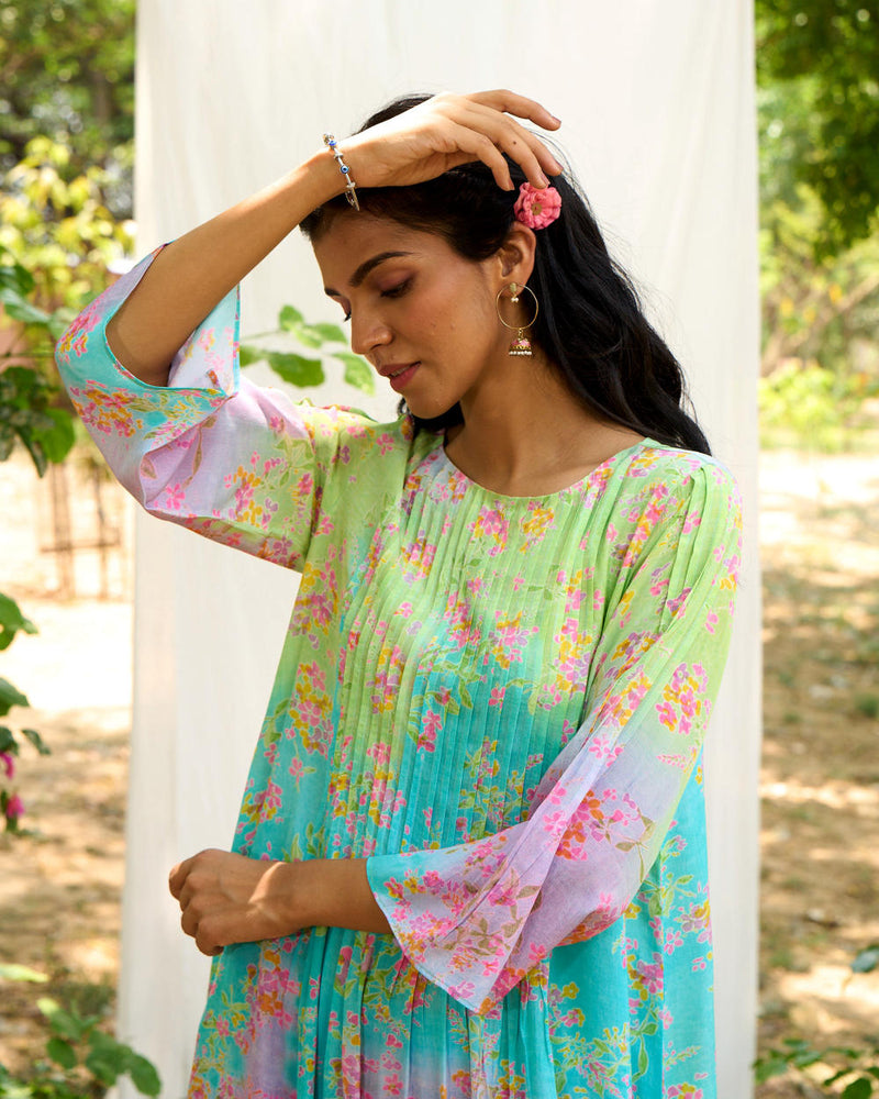 Puffin Kurta Set silk by Priti Prashant in multi color for women Worldwide