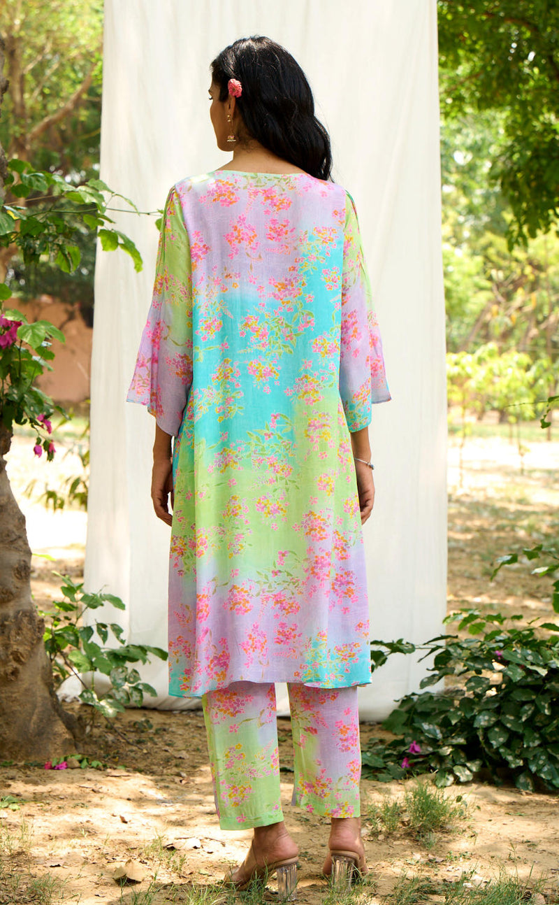 Puffin Kurta Set silk by Priti Prashant in multi color for women Worldwide