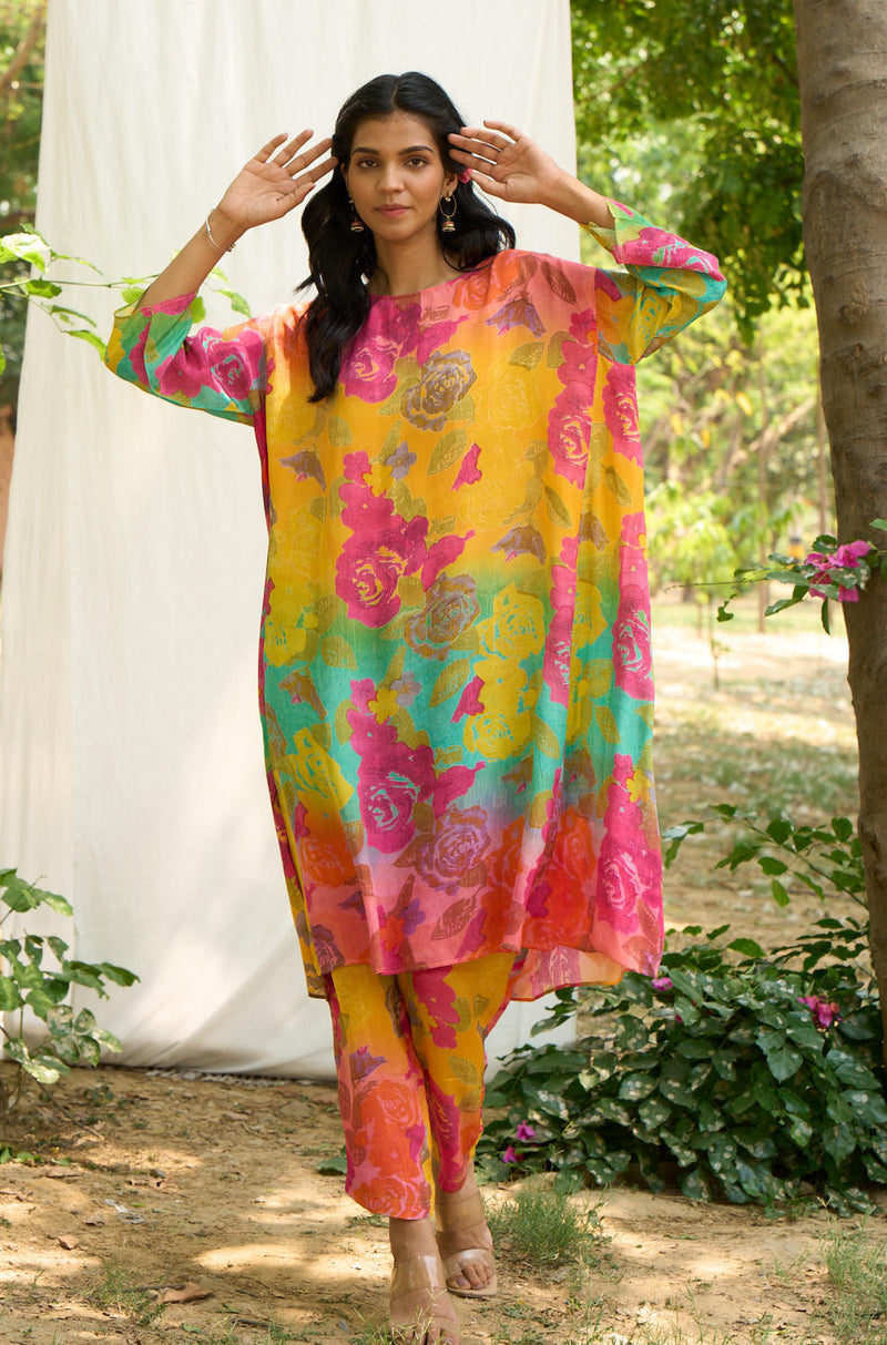 Oriole Kurta Set mul by Priti Prashant in multi color for women Worldwide