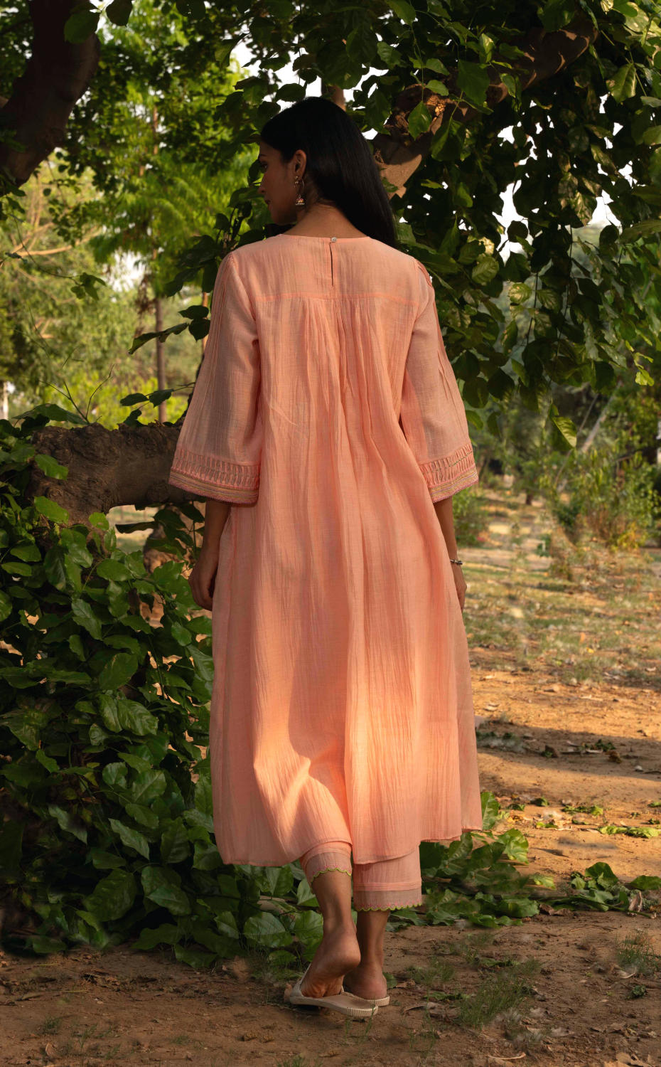 Maina Kurta Set-Peach