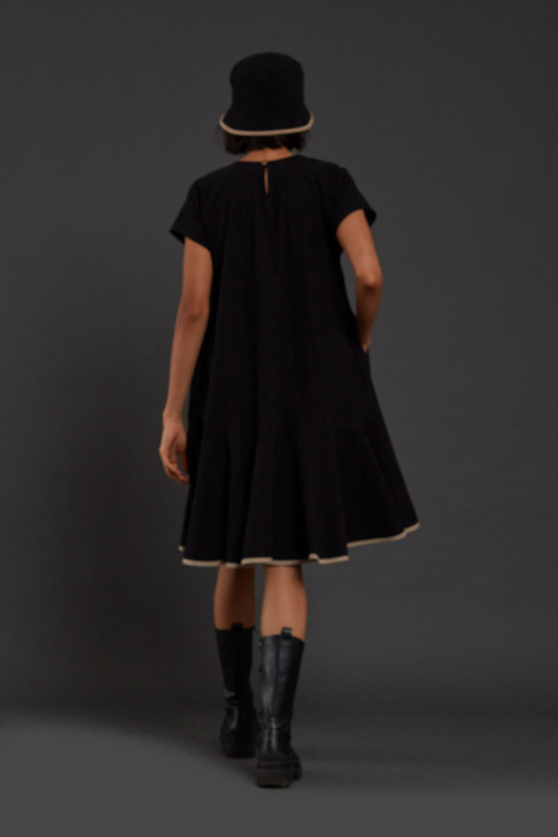 Black A-line Dress Dress by Mati in black color for women Worldwide