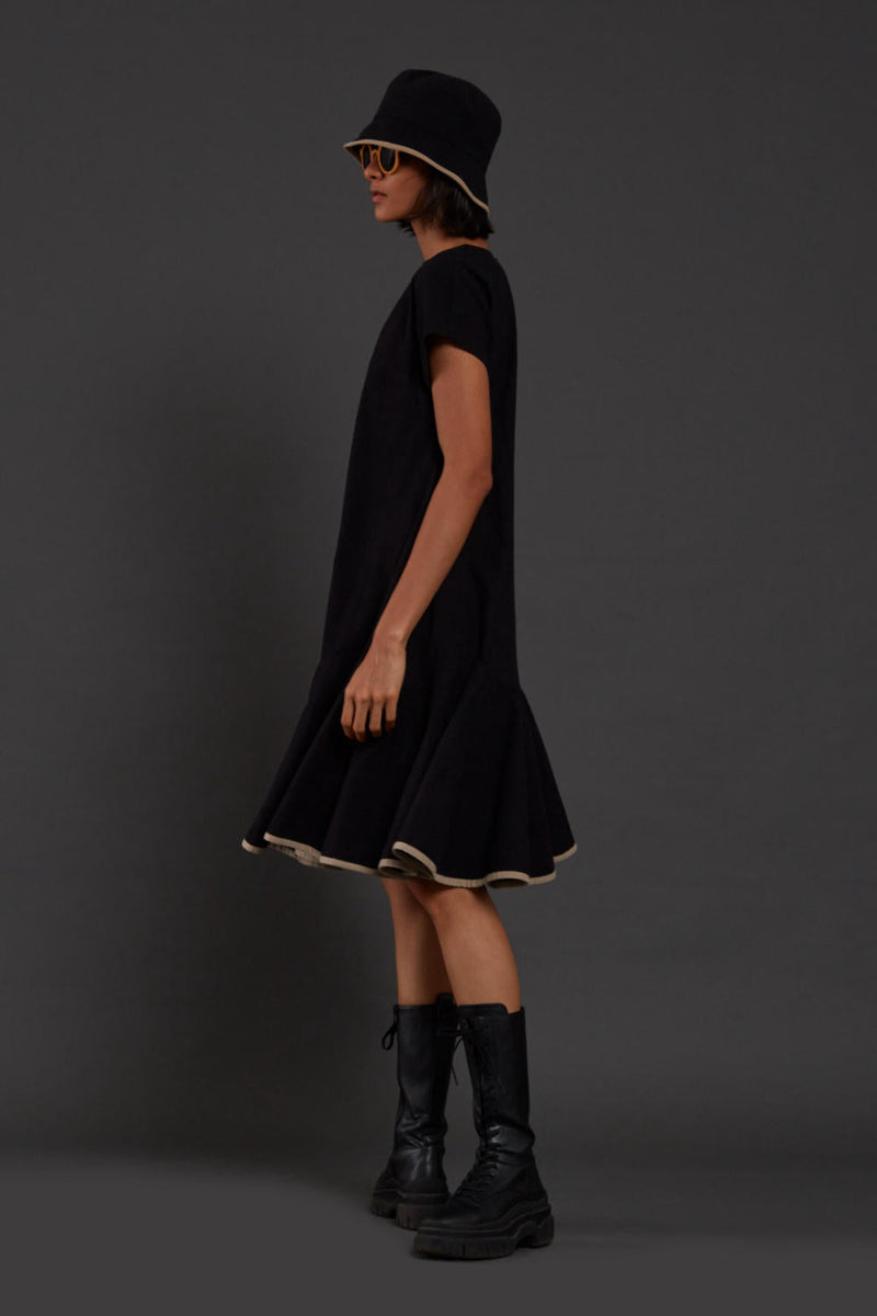 Black A-line Dress Dress by Mati in black color for women Worldwide