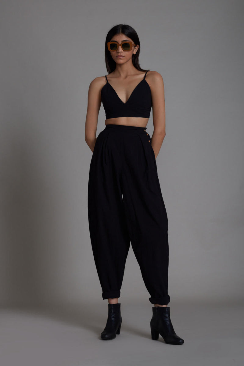 Black Mile Set Co-ord Set,Bottoms by Mati in black color for women Worldwide