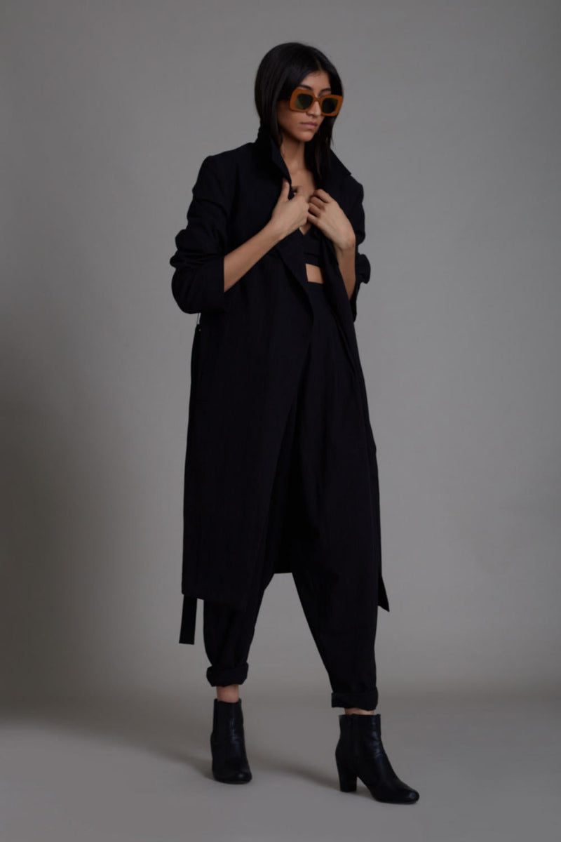 Black Milestone Set Co-ord Set,Jackets & Overlays by Mati in black color for women Worldwide