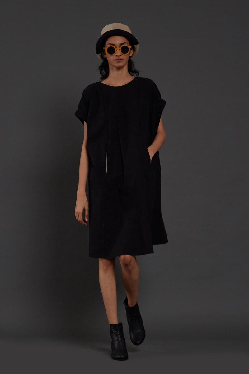 Black Pocket Dress Dress by Mati in black color for women Worldwide
