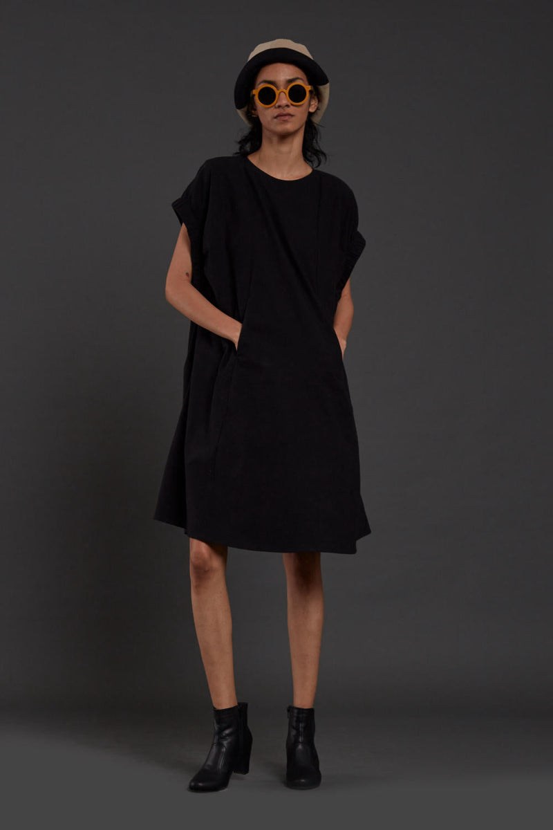 Black Pocket Dress Dress by Mati in black color for women Worldwide