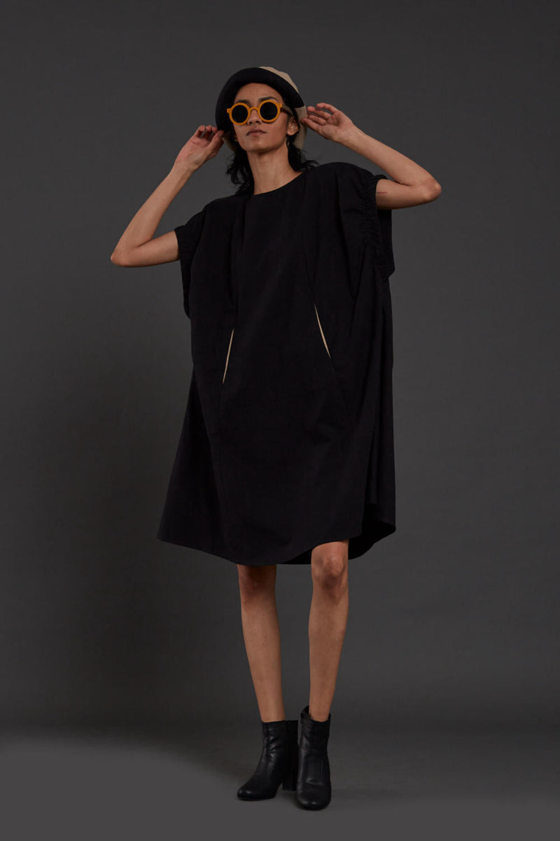 Black Pocket Dress Dress by Mati in black color for women Worldwide