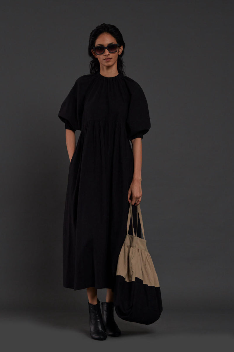 Black Raglan Dress Dress by Mati in black color for women Worldwide