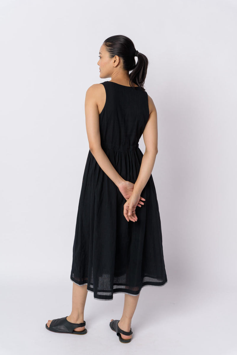 Black front tie - up dress - Black Dress by World of Crow in black color for women Worldwide