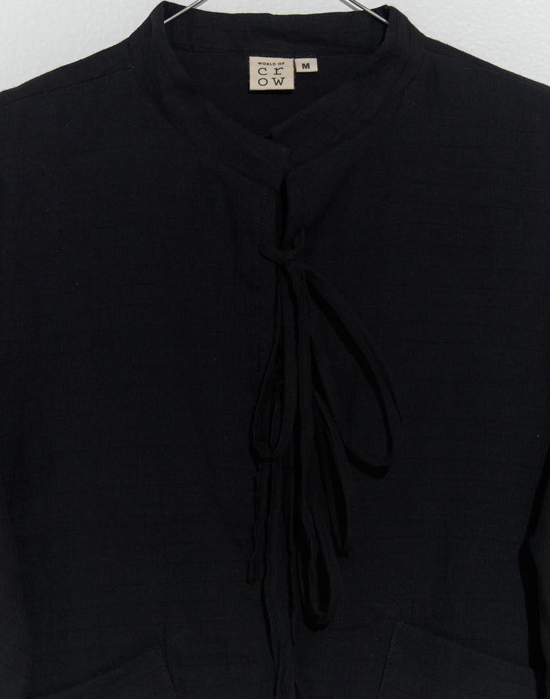 Black padded Jacket cotton by World of Crow in black color for women Worldwide